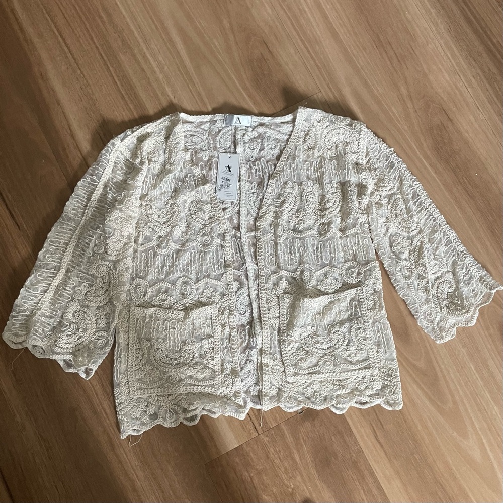 Elegant Lace Cardigan NWT